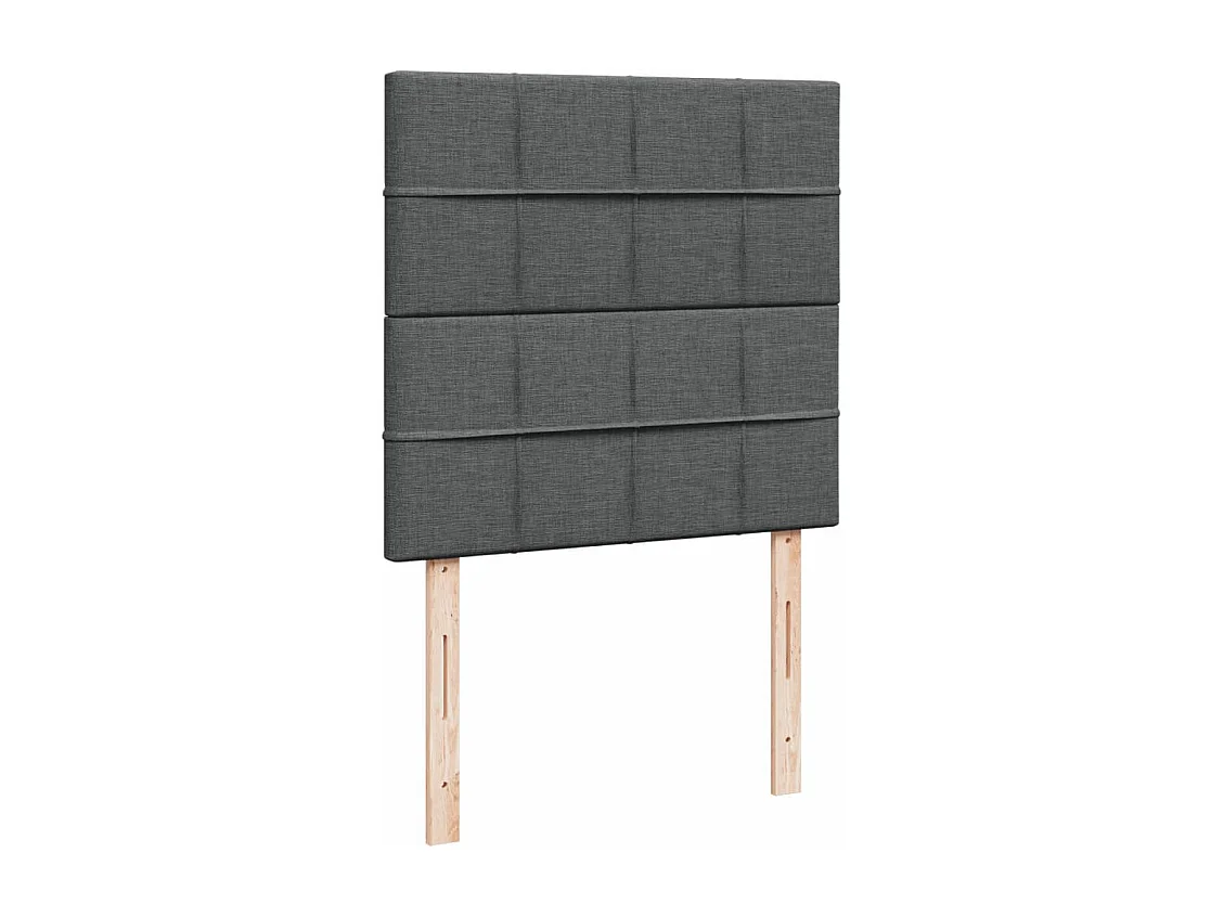 Sommier à lattes de lit avec matelas Gris foncé 90x200 cm Tissu