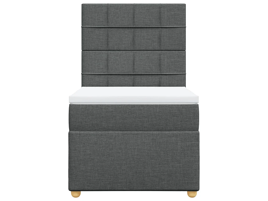 Boxspringbett mit Matratze Dunkelgrau 90x200 cm Stoff