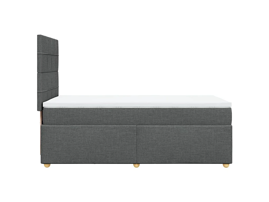 Boxspringbett mit Matratze Dunkelgrau 90x200 cm Stoff