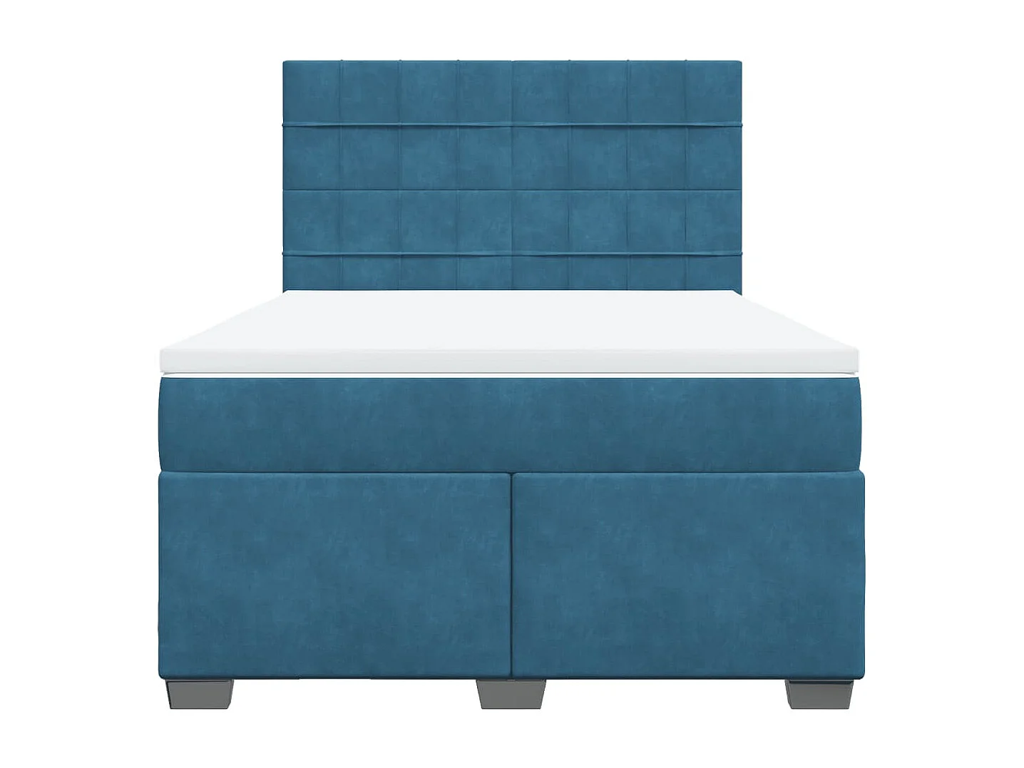 Boxspringbett mit Matratze Blau 160x200 cm Samt