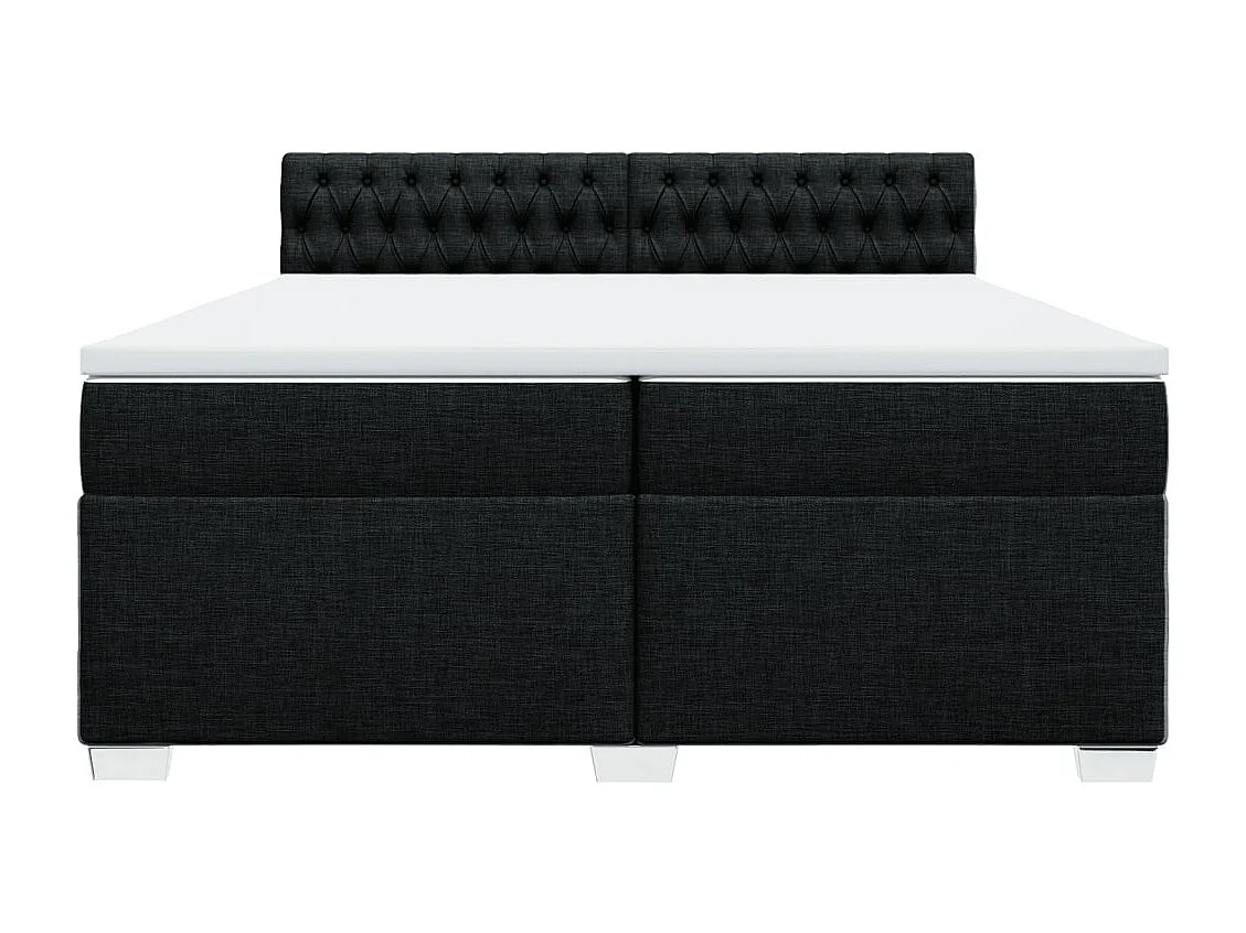 Boxspringbett mit Matratze Schwarz 200x200 cm Stoff