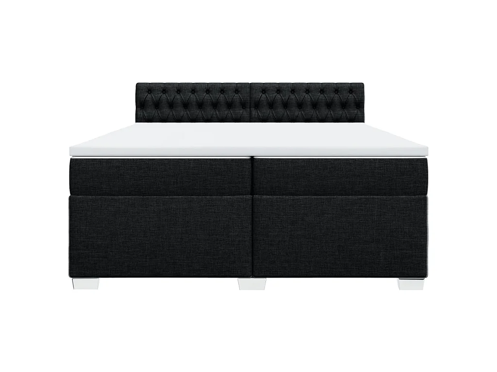 Boxspringbett mit Matratze Schwarz 200x200 cm Stoff