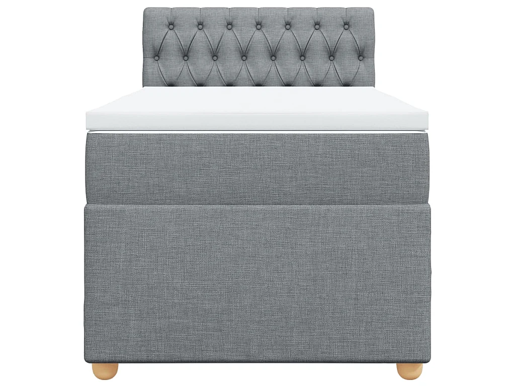 Boxspringbett mit Matratze Hellgrau 80x200 cm Stoff