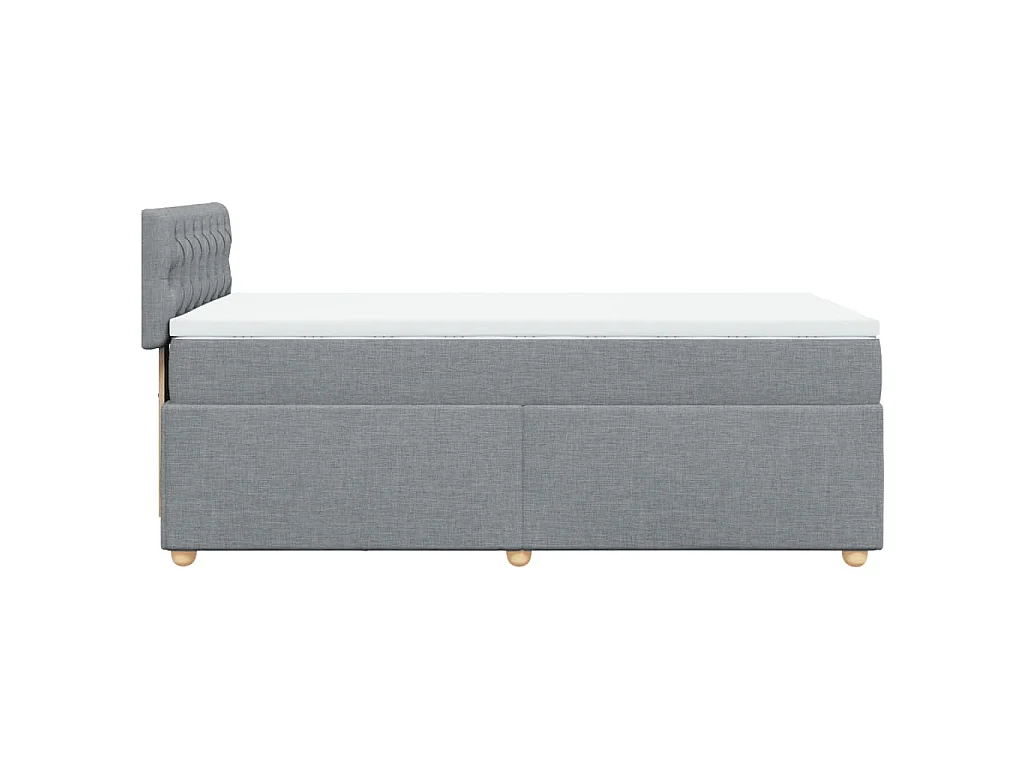 Boxspringbett mit Matratze Hellgrau 80x200 cm Stoff