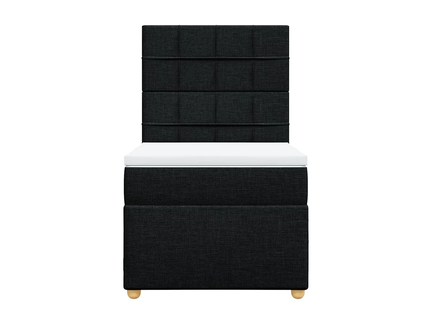 Giroletto a Molle con Materasso Nero 80x200 cm inTessuto