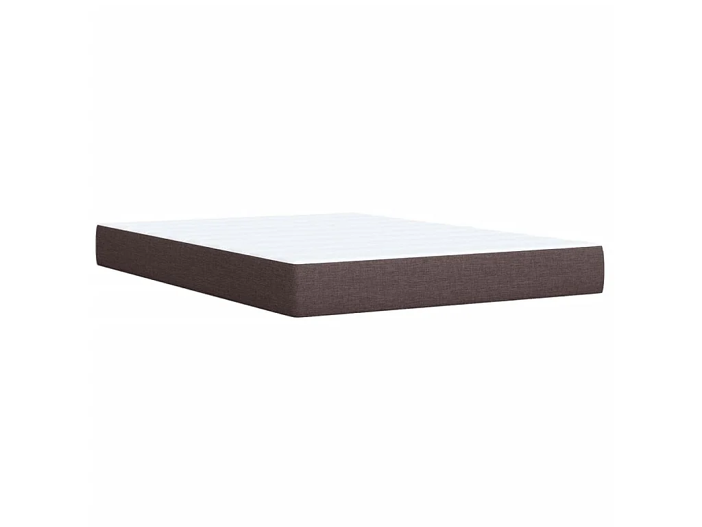 Cama box spring con colchón tela marrón oscuro 140x200 cm