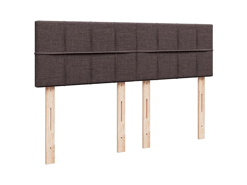 Cama box spring con colchón tela marrón oscuro 140x200 cm
