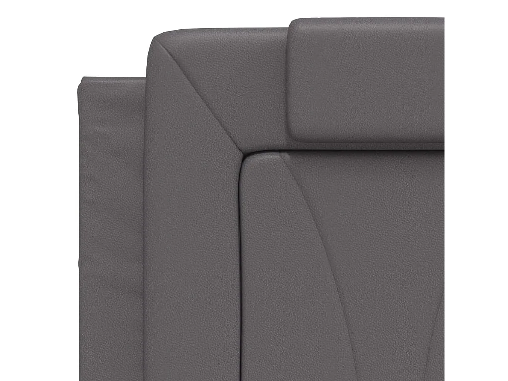 Bed "Viana" met matras kunstleer grijs 140x190 cm