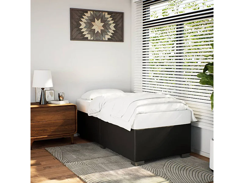 Bedframe kunstleer zwart 100x200 cm