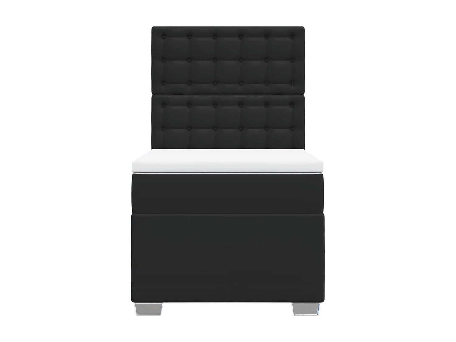 Giroletto a Molle con Materasso Nero 90x200 cm in Similpelle