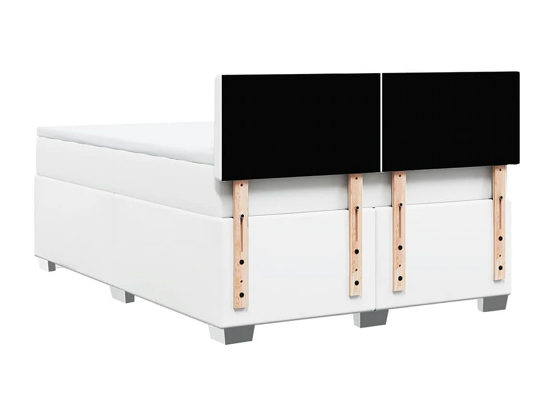 Sommier à lattes de lit avec matelas Blanc 160x200cm Similicuir