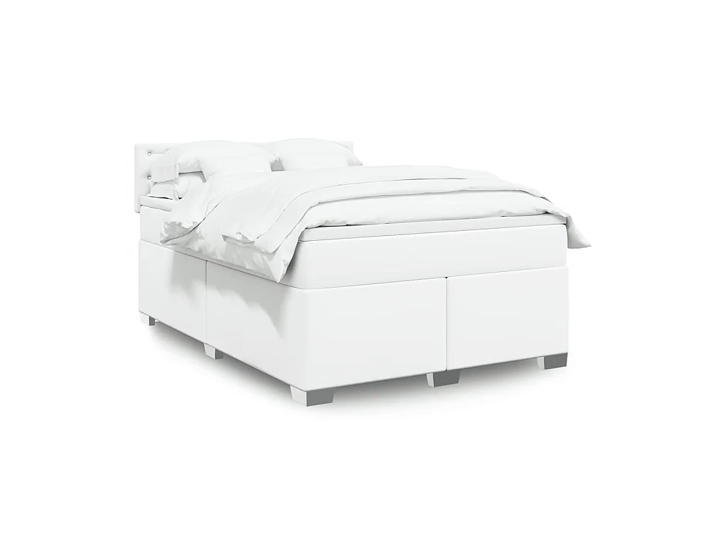 Giroletto a Molle con Materasso Bianco 160x200 cm in Similpelle