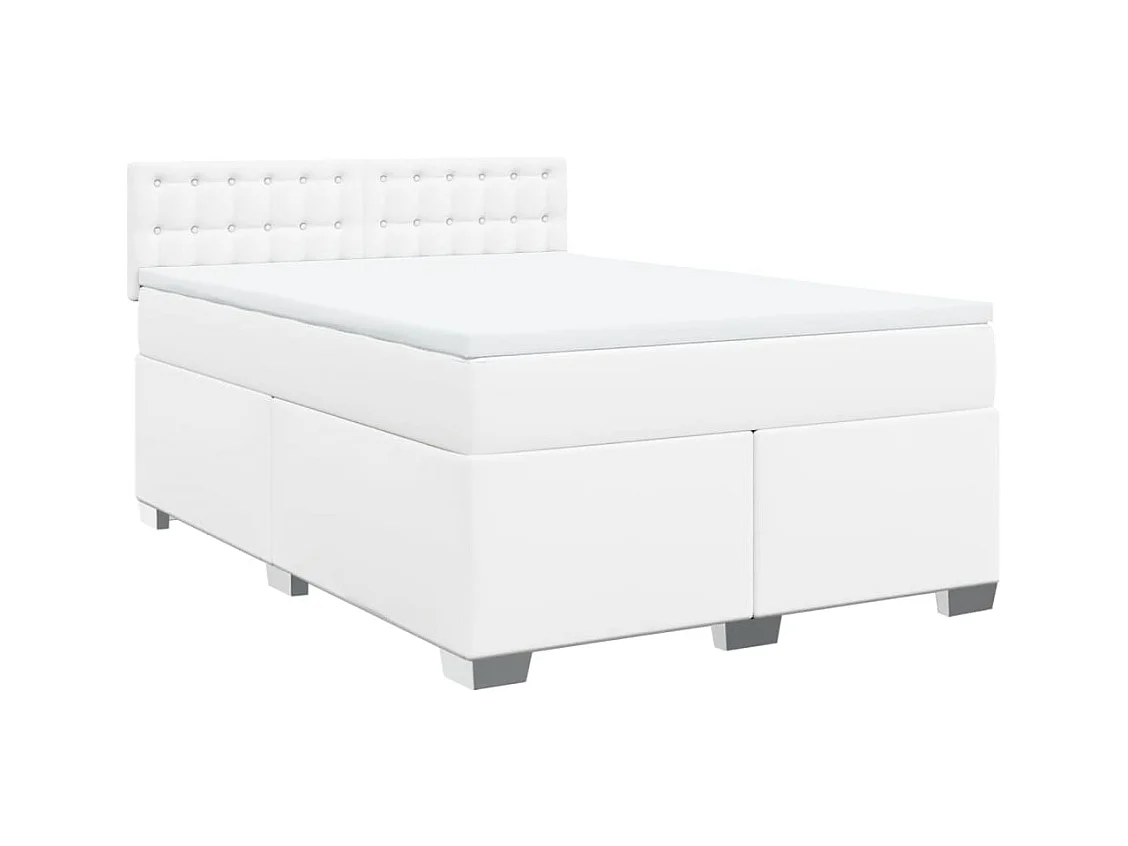 Giroletto a Molle con Materasso Bianco 160x200 cm in Similpelle