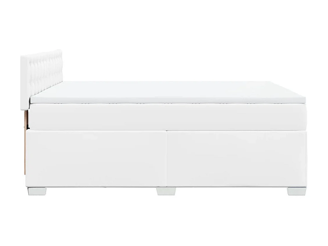 Boxspring met matras kunstleer wit 160x200 cm