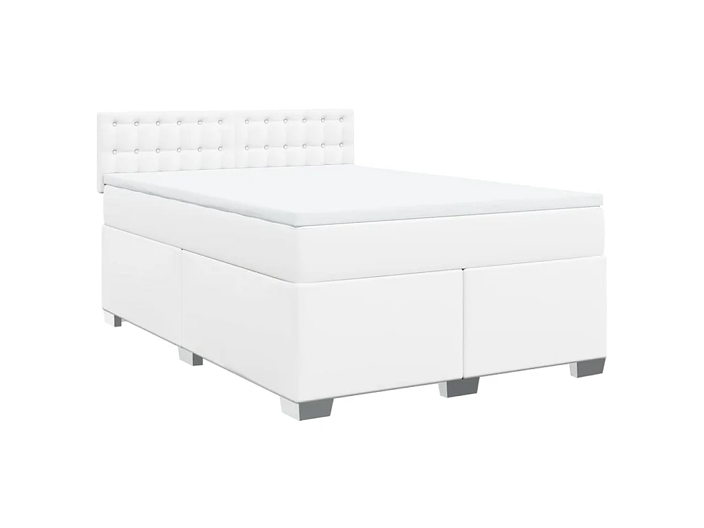 Giroletto a Molle con Materasso Bianco 160x200 cm in Similpelle