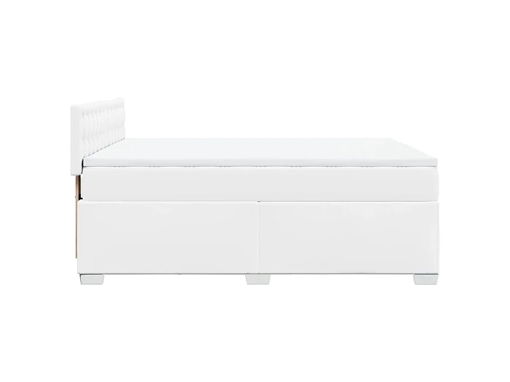 Sommier à lattes de lit avec matelas Blanc 160x200cm Similicuir