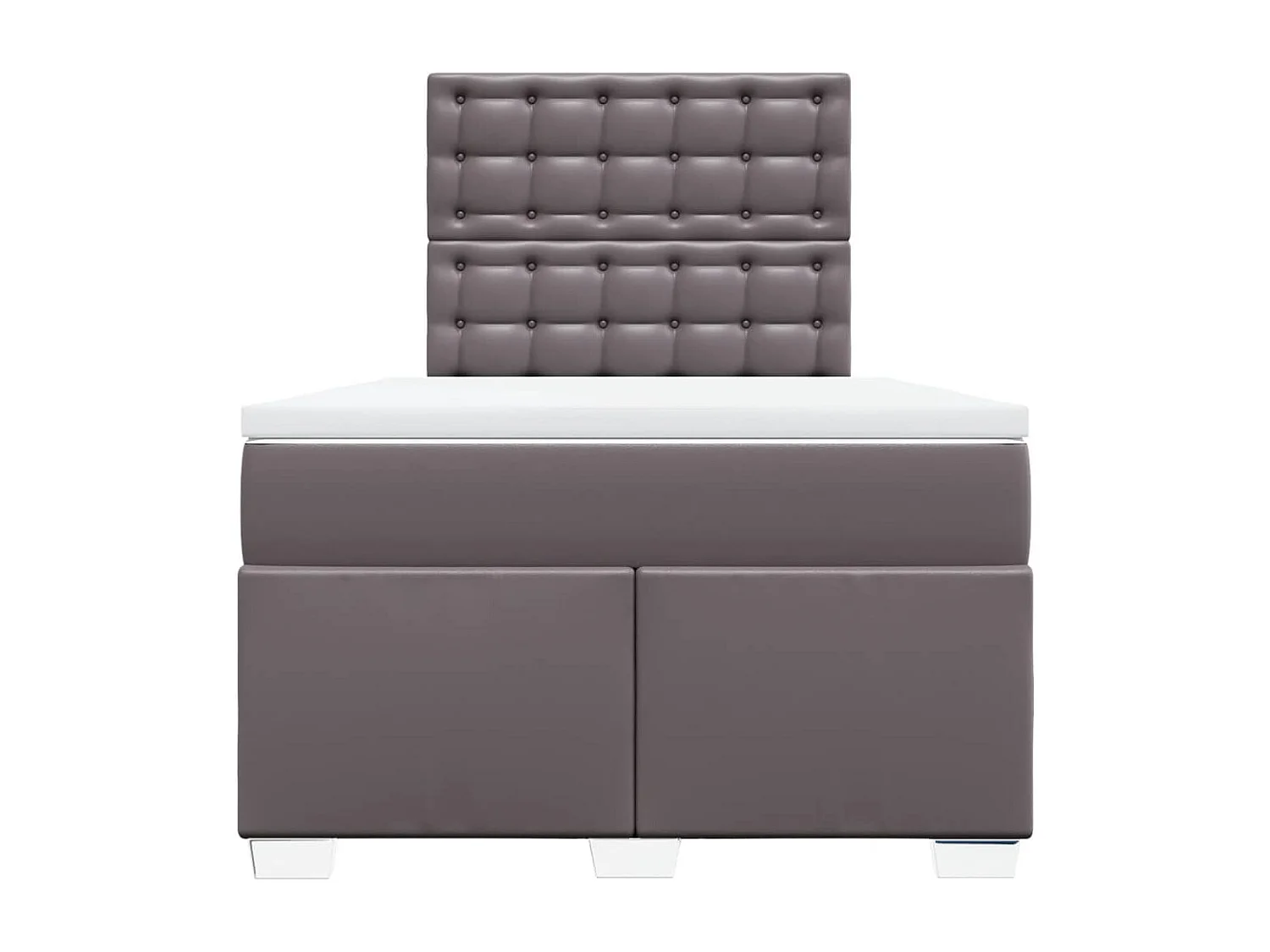 Boxspringbett mit Matratze Grau 120x190 cm Kunstleder