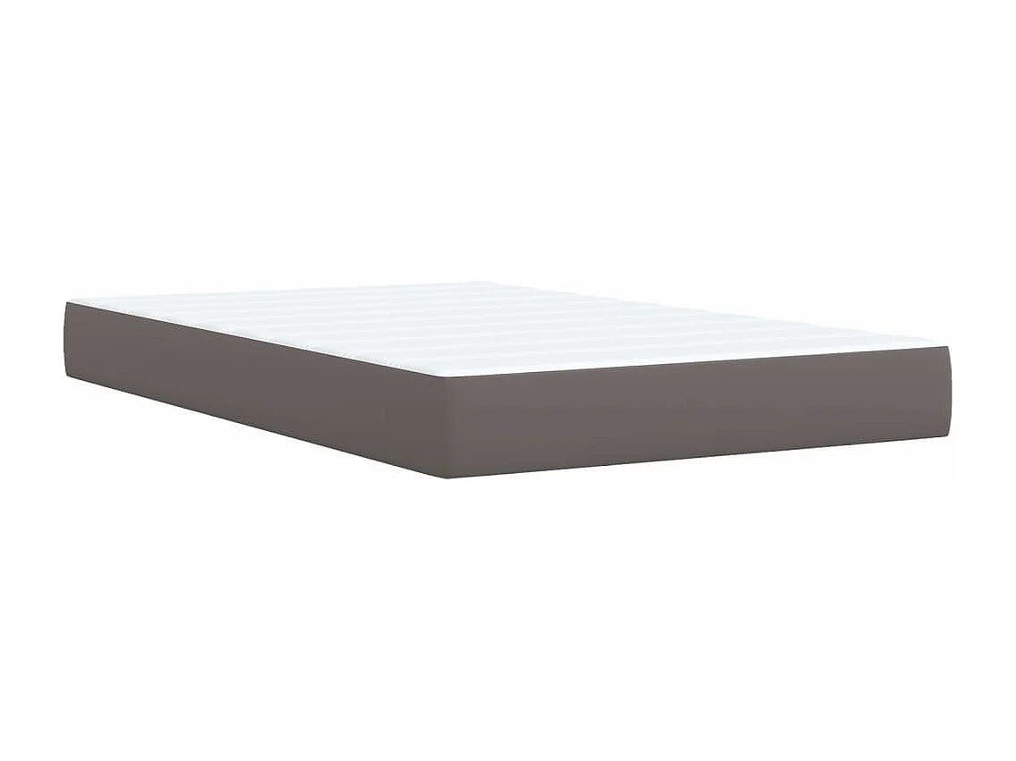 Boxspringbett mit Matratze Grau 120x190 cm Kunstleder