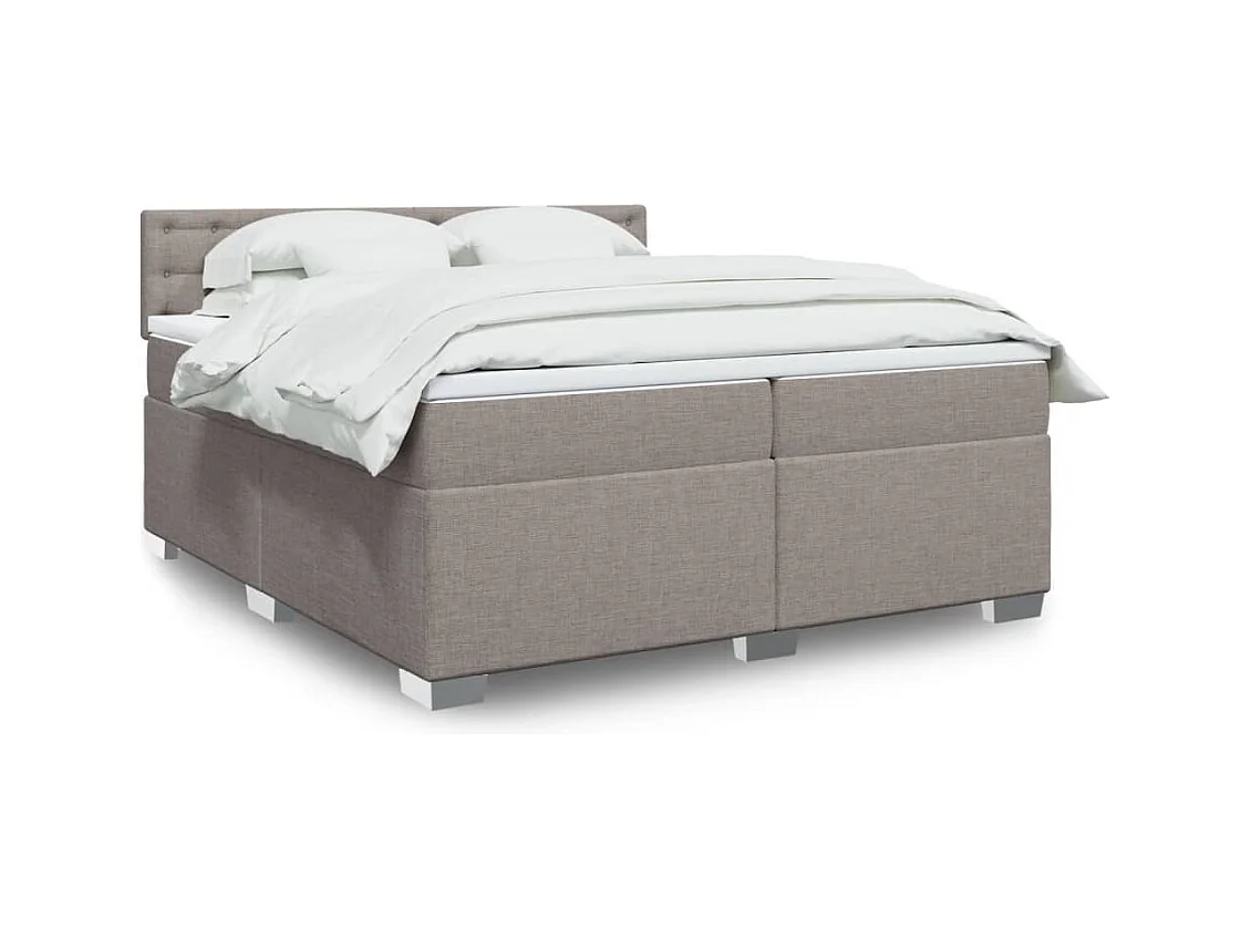 Sommier à lattes de lit avec matelas Taupe 200x200 cm Tissu