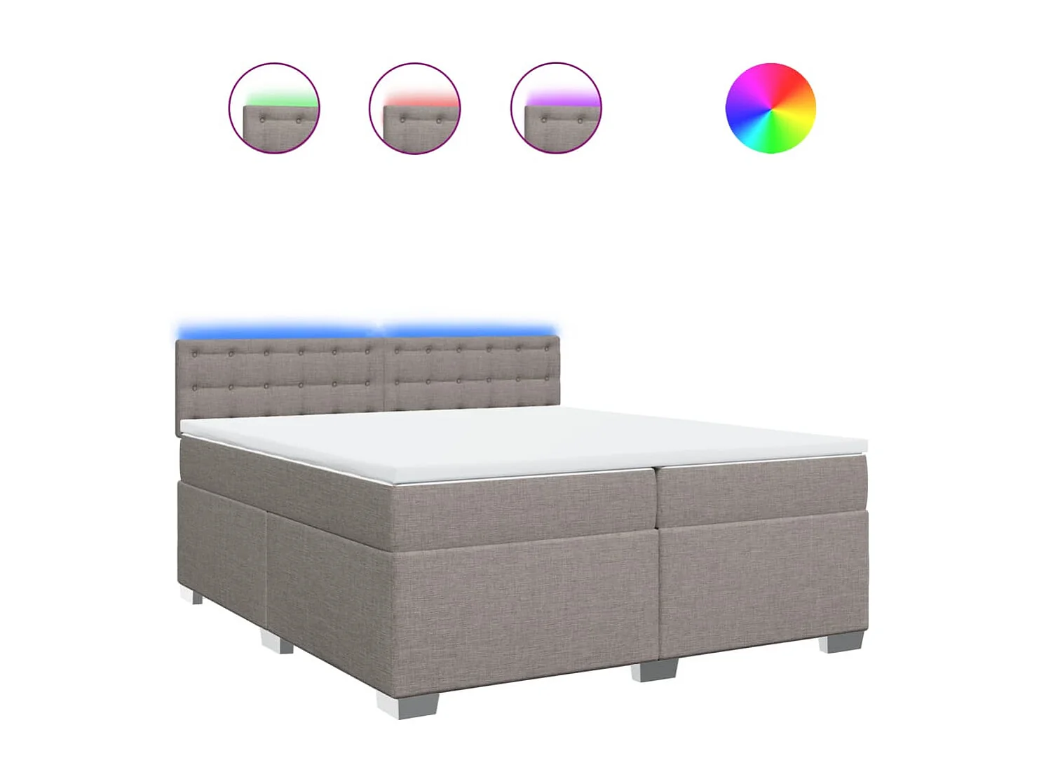 Boxspring met matras stof taupe 200x200 cm