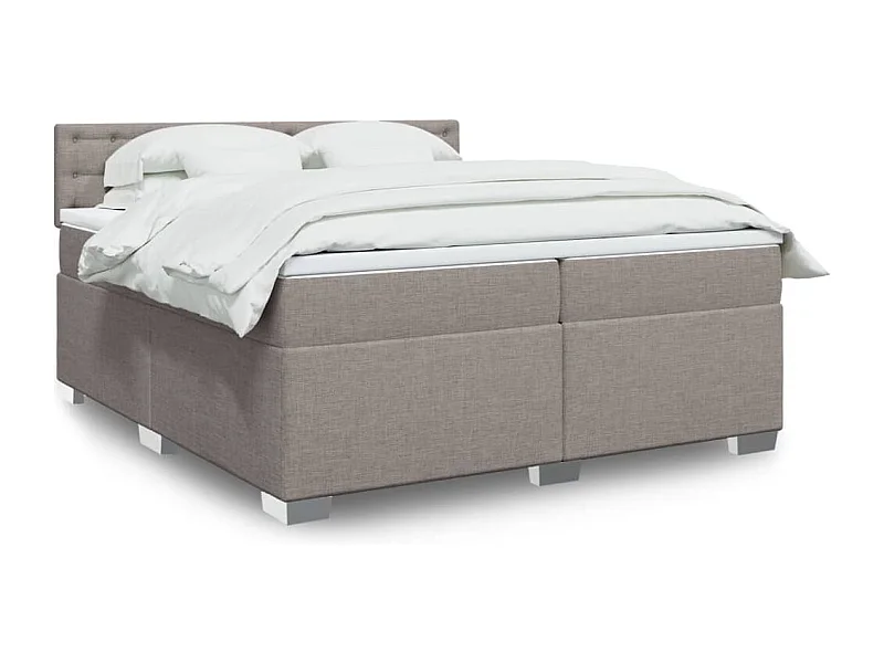 Boxspring met matras stof taupe 200x200 cm