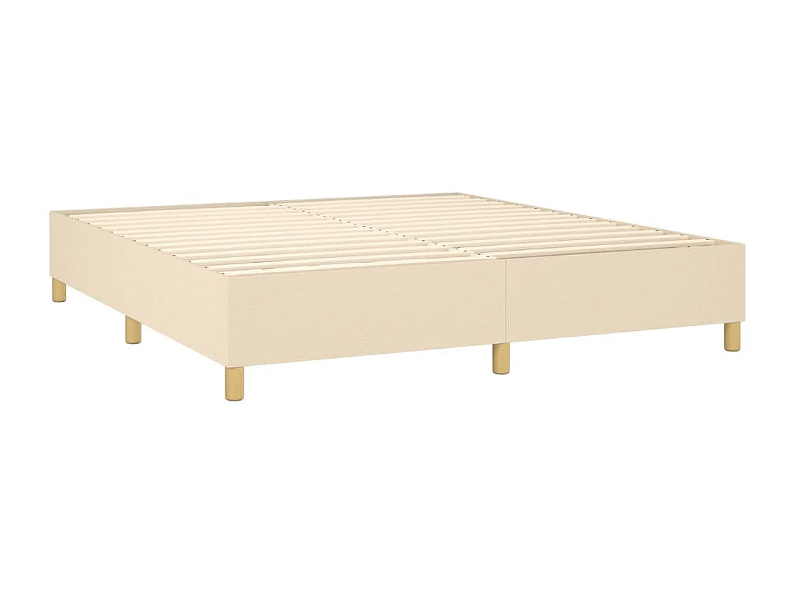 Boxspring met matras en LED stof crèmekleurig 160x200 cm