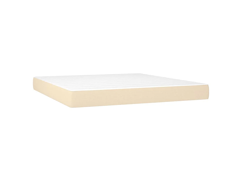 Boxspring met matras en LED stof crèmekleurig 160x200 cm