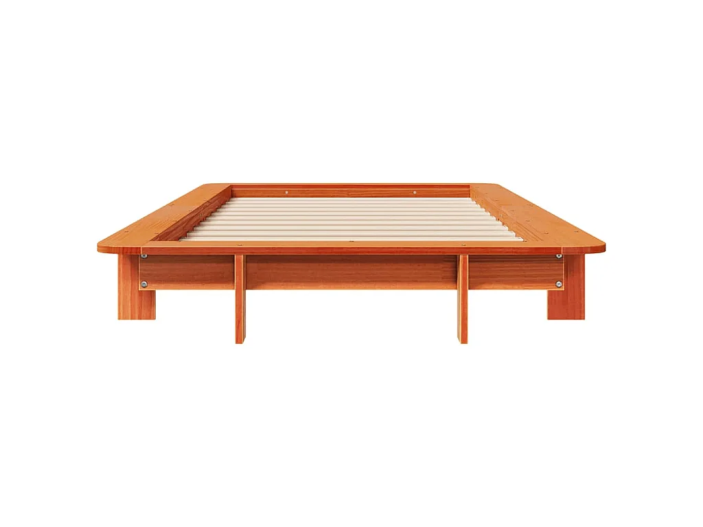 Cadre de lit sans matelas cire marron 90x190 cm bois pin massif