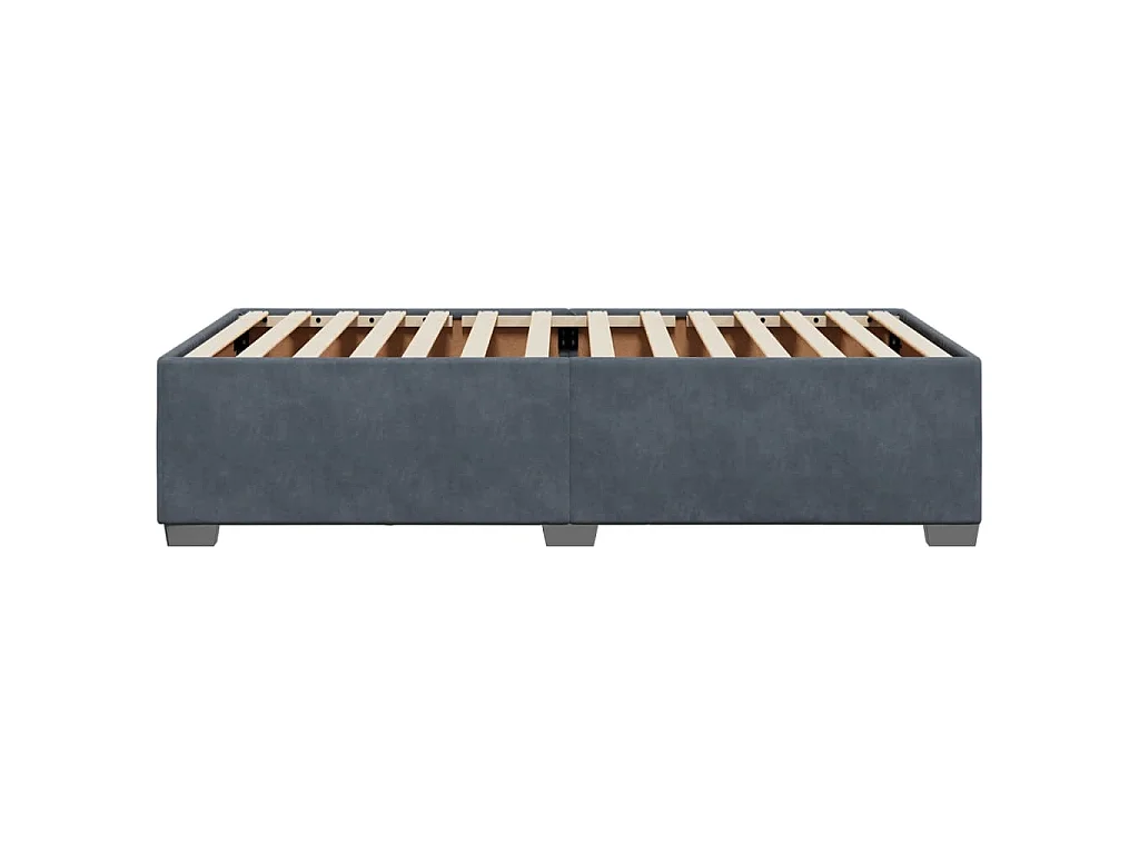Cadre de lit sans matelas gris foncé 90x200 cm velours