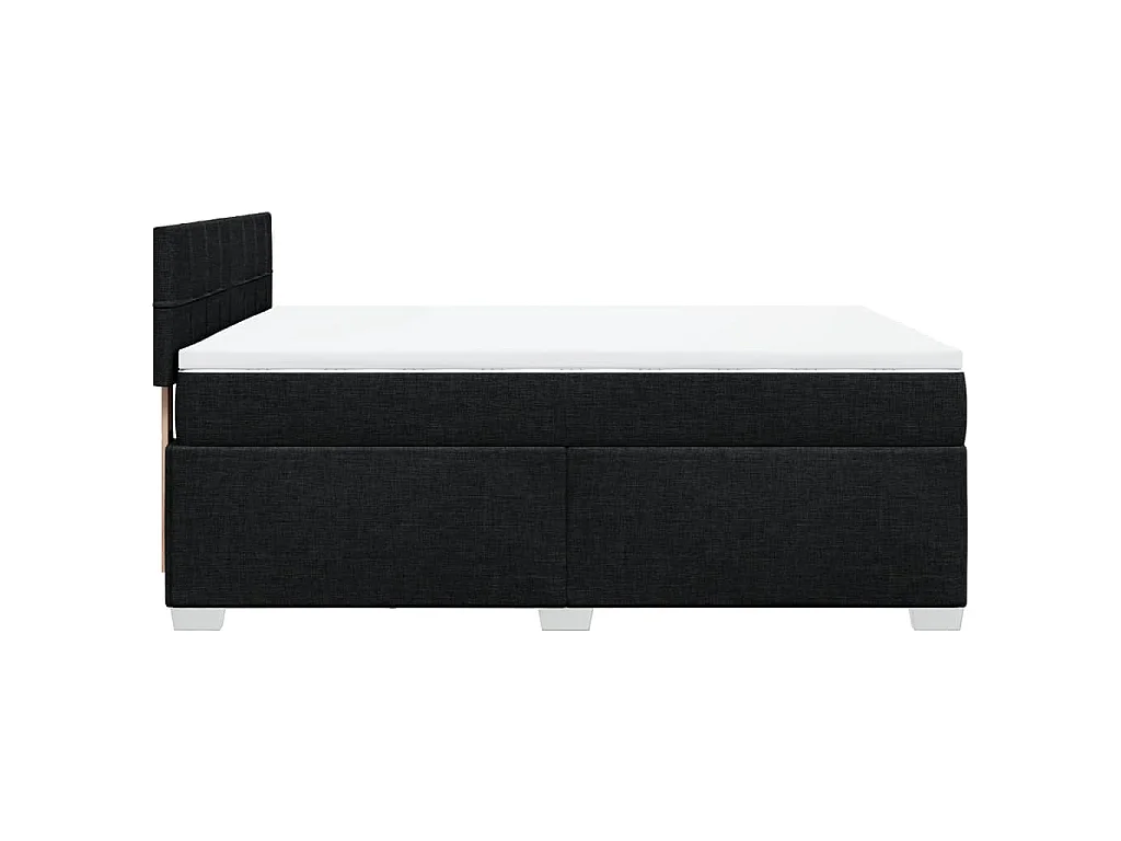 Sommier à lattes de lit avec matelas Noir 160x200 cm Tissu