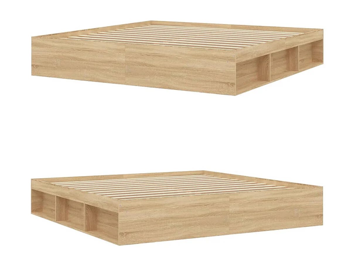 Cadre de lit sans matelas chêne sonoma 200x200 cm