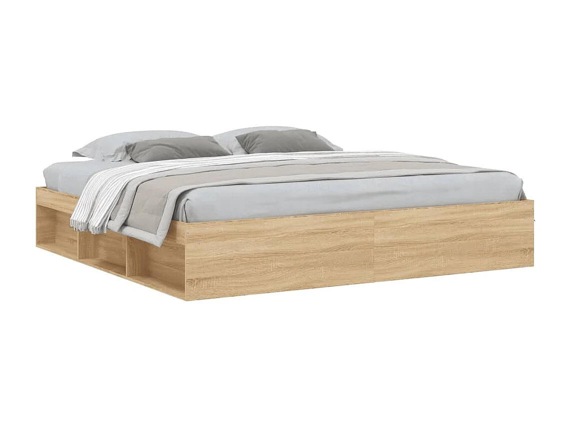 Cadre de lit sans matelas chêne sonoma 200x200 cm