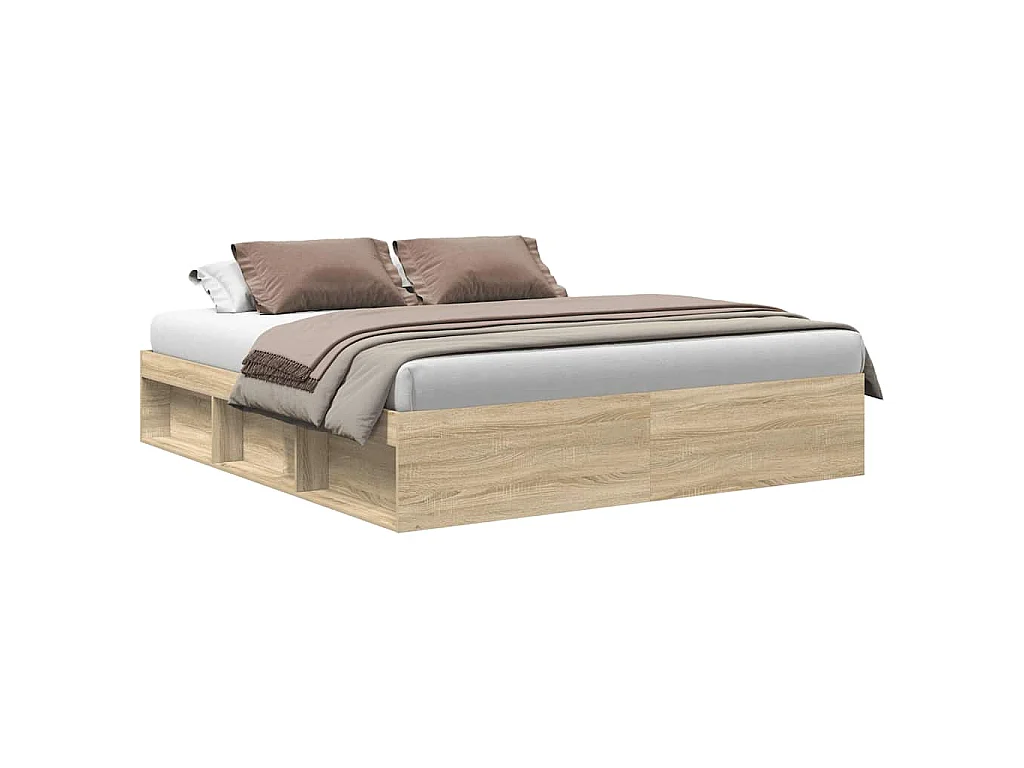 Estrutura de cama 200x200 cm carvalho sonoma