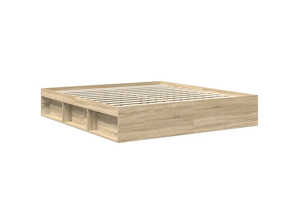 Cadre de lit sans matelas chêne sonoma 200x200 cm