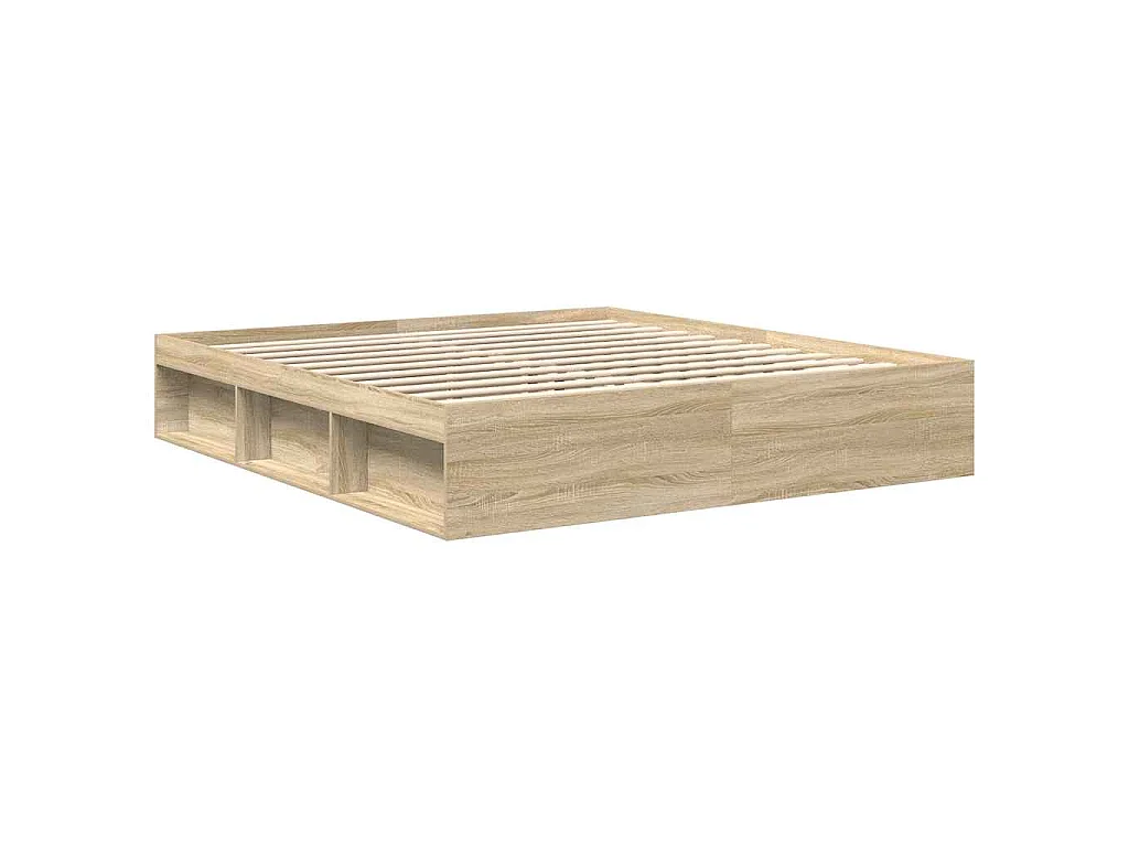 Cadre de lit sans matelas chêne sonoma 200x200 cm