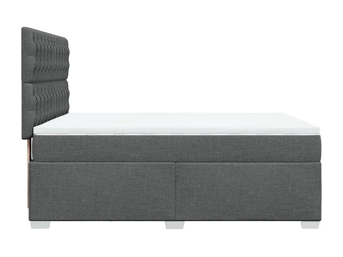 Giroletto a Molle con Materasso Grigio Scuro 140x190 cm Tessuto