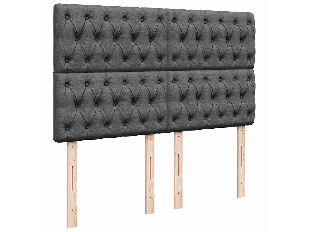 Boxspringbett mit Matratze Dunkelgrau 140x190 cm Stoff