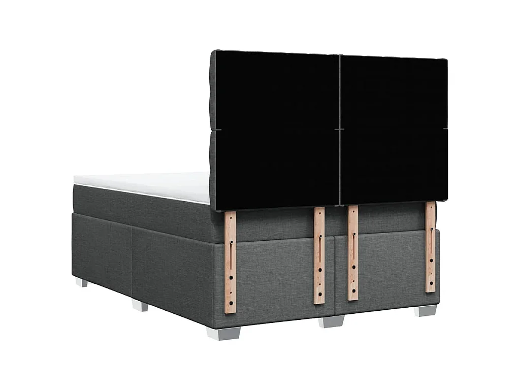 Boxspringbett mit Matratze Dunkelgrau 140x190 cm Stoff