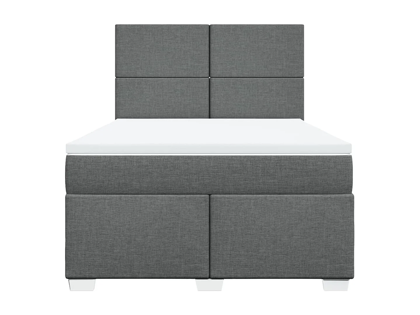 Giroletto a Molle con Materasso Grigio Scuro 140x200cm Tessuto