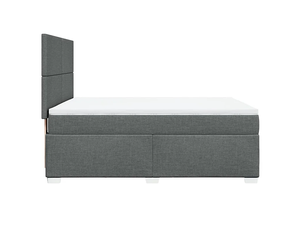 Giroletto a Molle con Materasso Grigio Scuro 140x200cm Tessuto