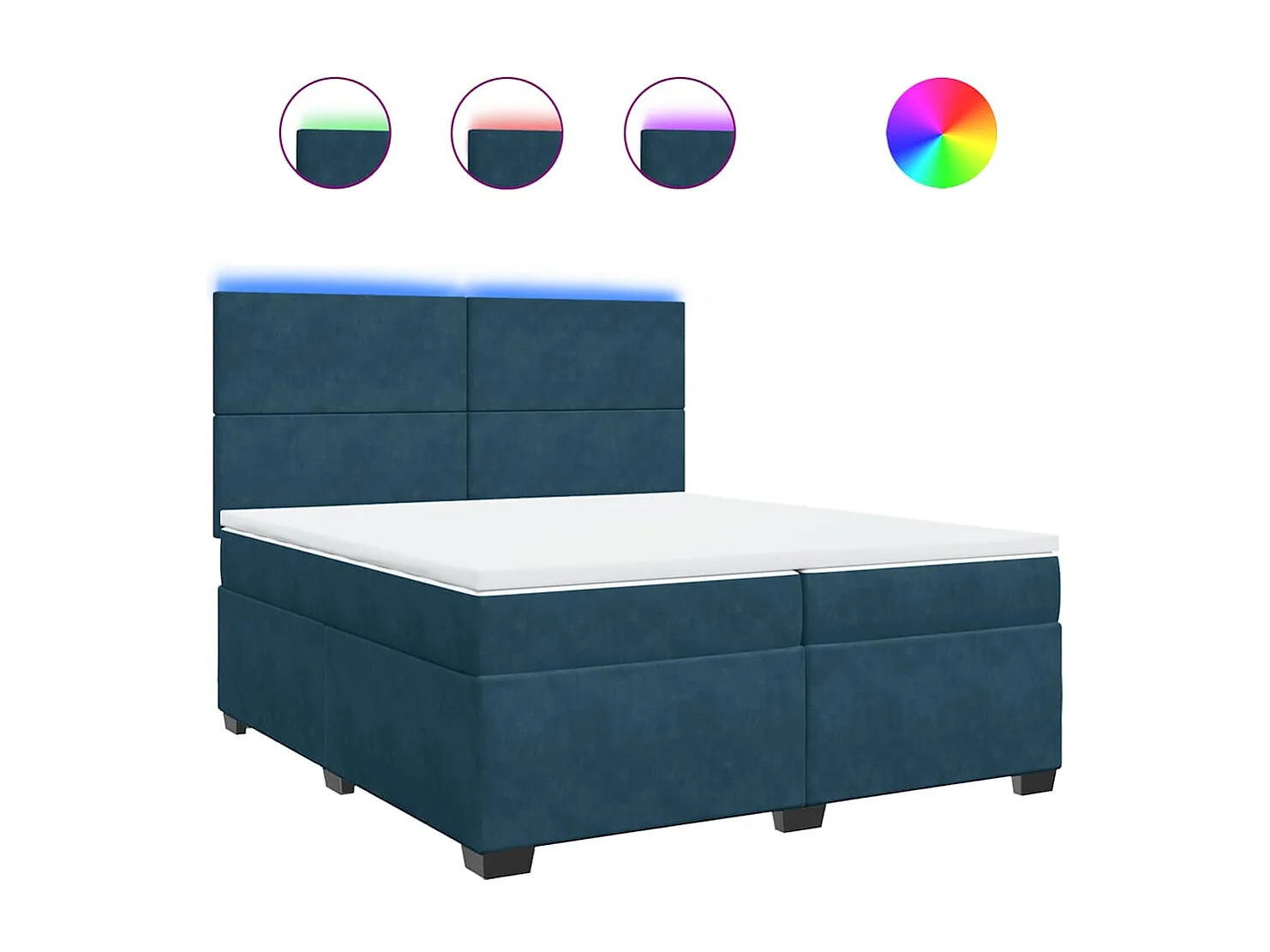 Boxspringbett mit Matratze Blau 200x200 cm Samt