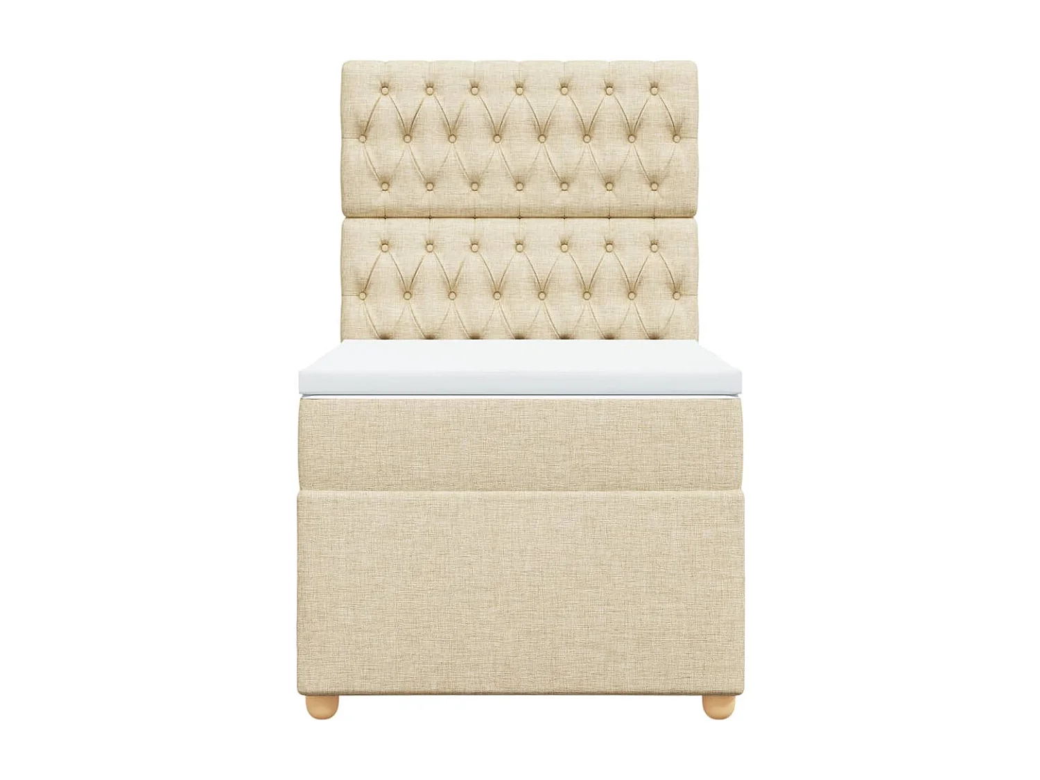 Sommier à lattes de lit avec matelas Crème 80x200 cm Tissu