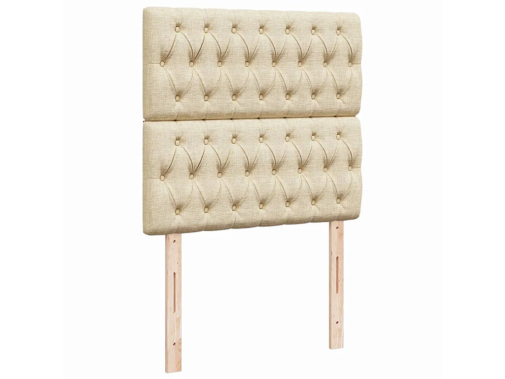 Boxspringbett mit Matratze Creme 80x200 cm Stoff