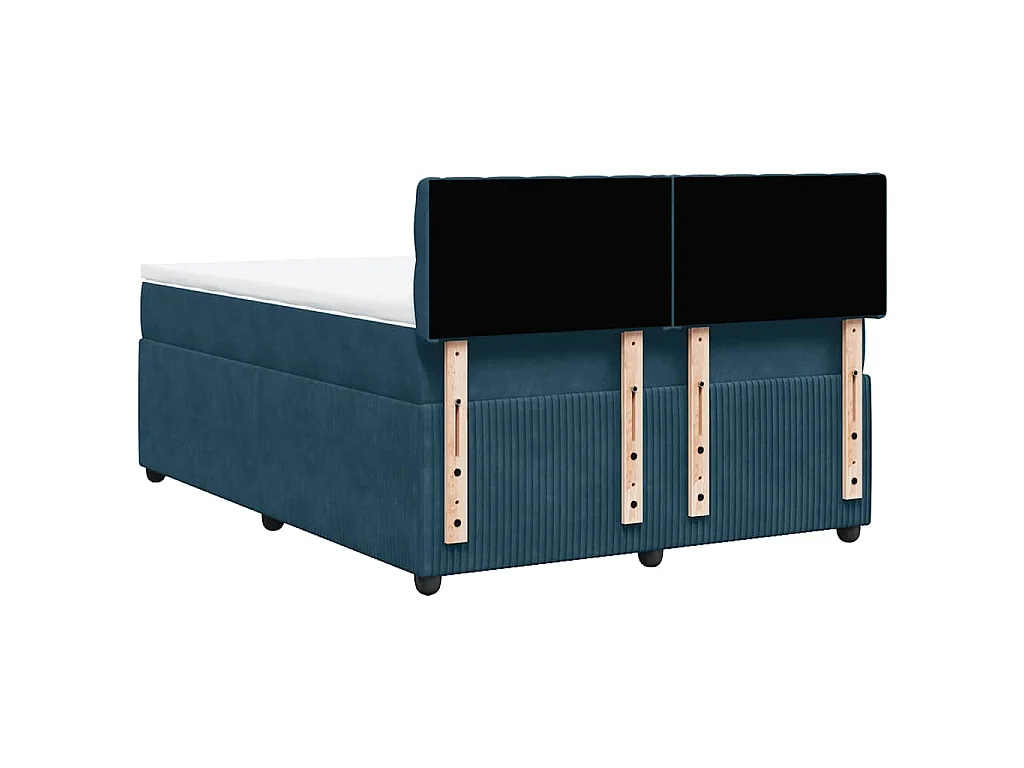 Boxspring met matras fluweel blauw 160x200 cm