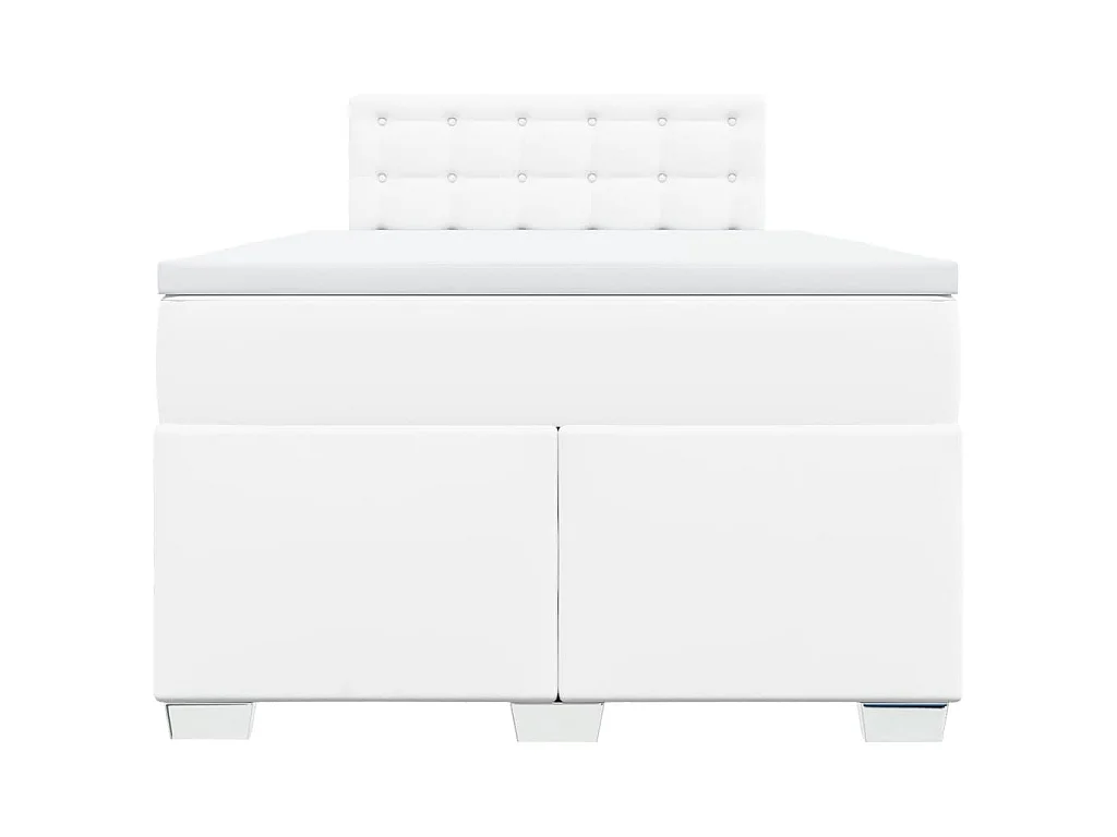 Boxspring met matras kunstleer wit 120x190 cm