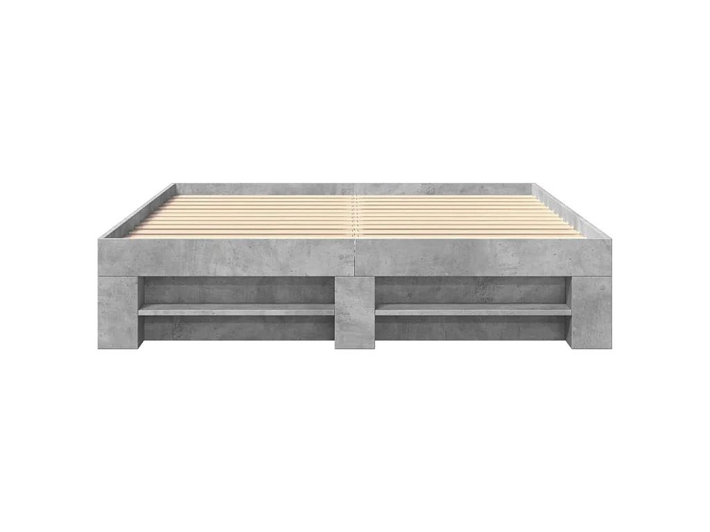 Estructura de cama madera de ingeniería gris hormigón 150x200cm