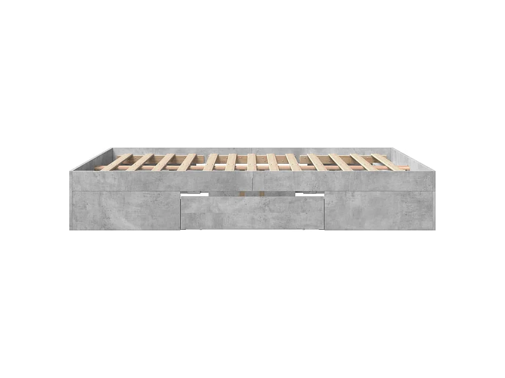 Estructura de cama madera de ingeniería gris hormigón 150x200cm