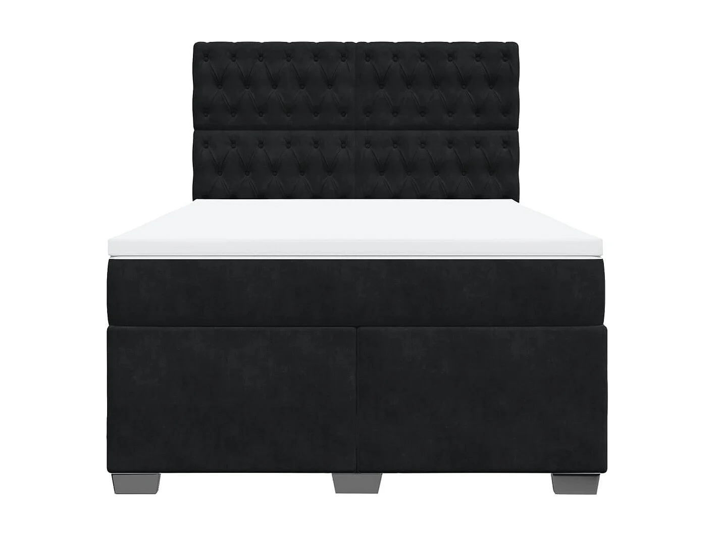 Boxspringbett mit Matratze Schwarz 140x190 cm Samt