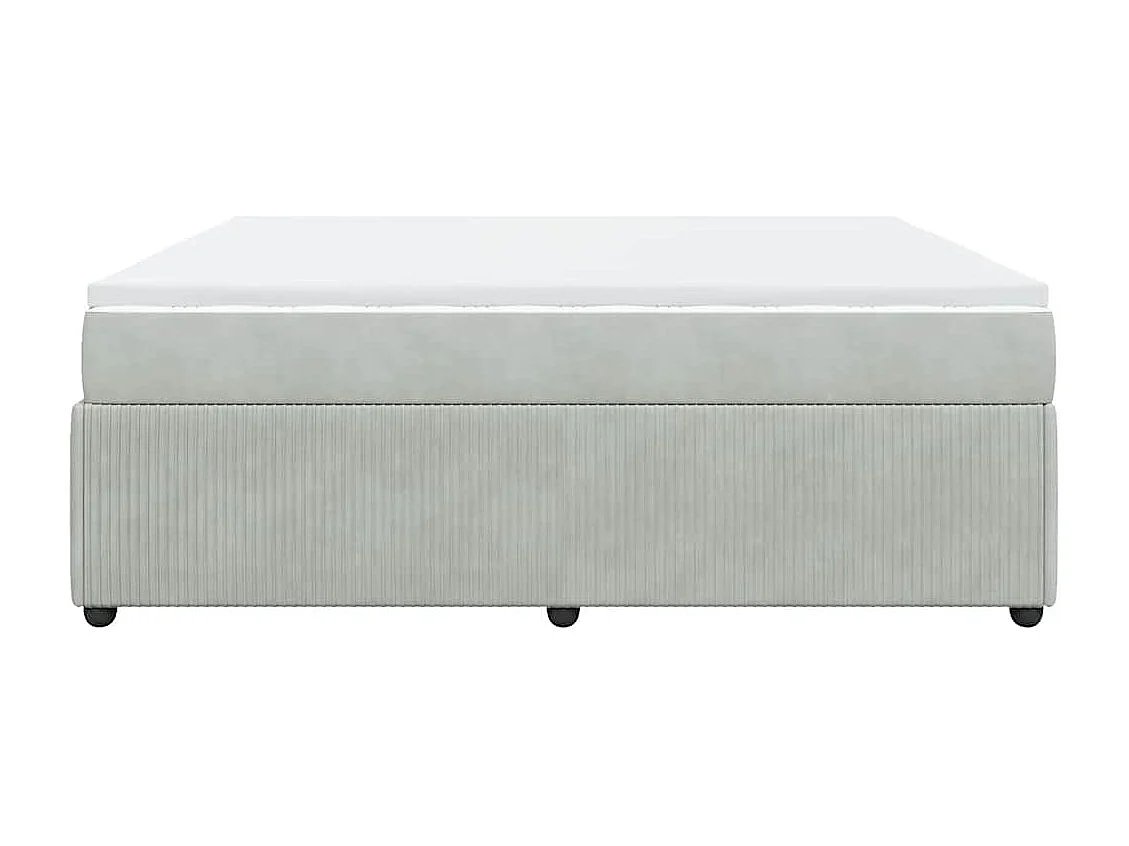 Cama com molas/colchão 200x200 cm veludo cinzento-claro