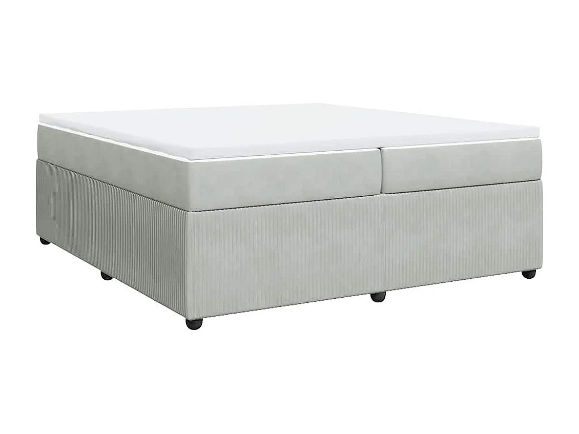 Boxspring met matras fluweel lichtgrijs 200x200 cm